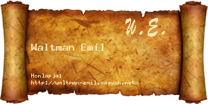 Waltman Emil névjegykártya